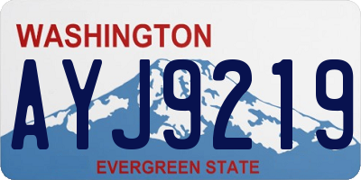 WA license plate AYJ9219