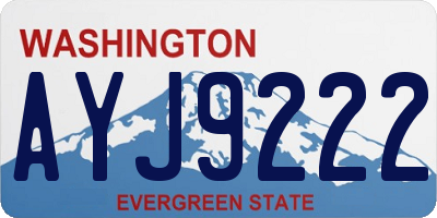 WA license plate AYJ9222