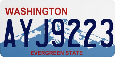 WA license plate AYJ9223