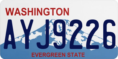 WA license plate AYJ9226