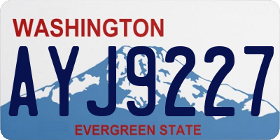 WA license plate AYJ9227