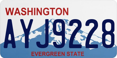 WA license plate AYJ9228