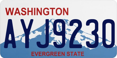 WA license plate AYJ9230