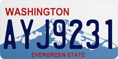 WA license plate AYJ9231