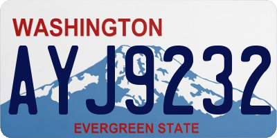 WA license plate AYJ9232