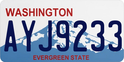 WA license plate AYJ9233