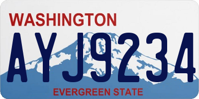 WA license plate AYJ9234