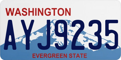 WA license plate AYJ9235