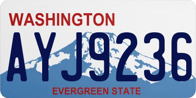 WA license plate AYJ9236