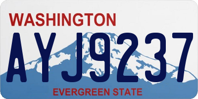 WA license plate AYJ9237