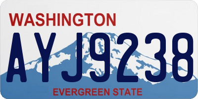 WA license plate AYJ9238