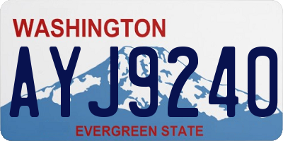 WA license plate AYJ9240