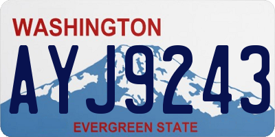 WA license plate AYJ9243