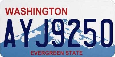 WA license plate AYJ9250