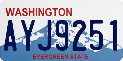 WA license plate AYJ9251