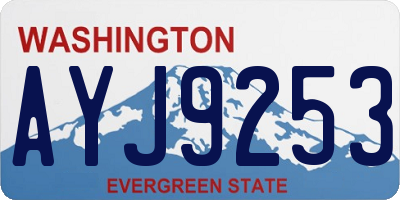 WA license plate AYJ9253
