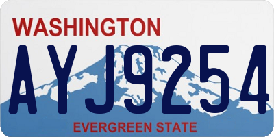 WA license plate AYJ9254