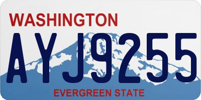 WA license plate AYJ9255