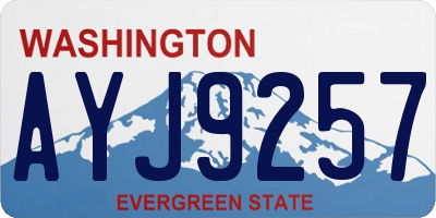 WA license plate AYJ9257