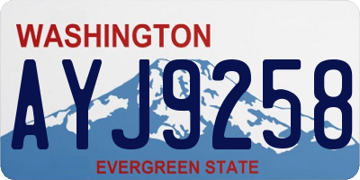WA license plate AYJ9258