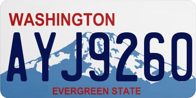 WA license plate AYJ9260