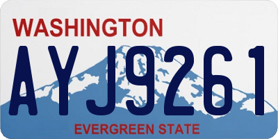 WA license plate AYJ9261