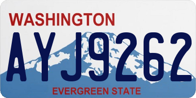 WA license plate AYJ9262