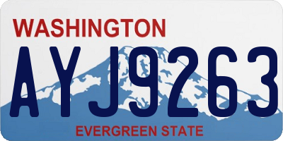 WA license plate AYJ9263