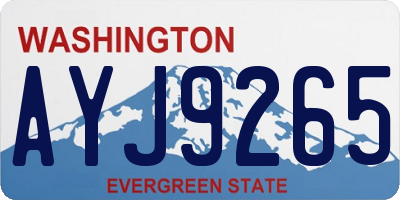 WA license plate AYJ9265