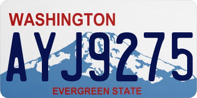 WA license plate AYJ9275