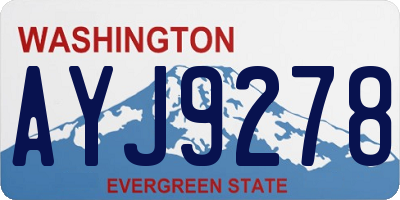 WA license plate AYJ9278
