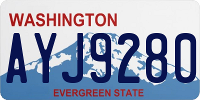 WA license plate AYJ9280