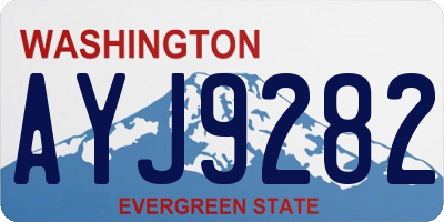 WA license plate AYJ9282