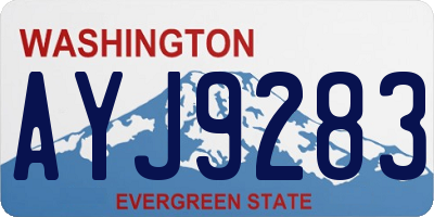 WA license plate AYJ9283