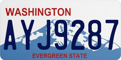 WA license plate AYJ9287