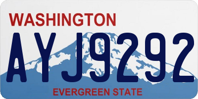 WA license plate AYJ9292