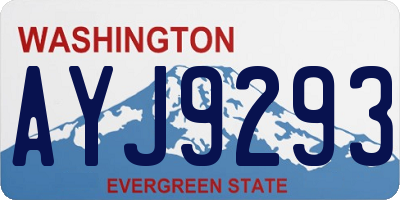 WA license plate AYJ9293