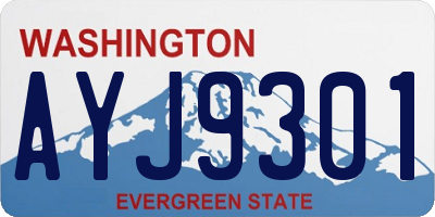 WA license plate AYJ9301