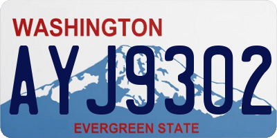 WA license plate AYJ9302