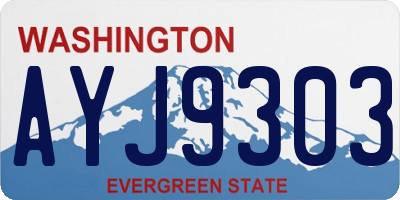 WA license plate AYJ9303
