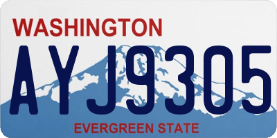 WA license plate AYJ9305