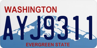 WA license plate AYJ9311