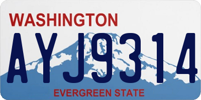 WA license plate AYJ9314