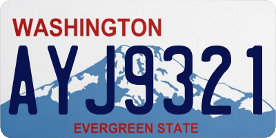 WA license plate AYJ9321