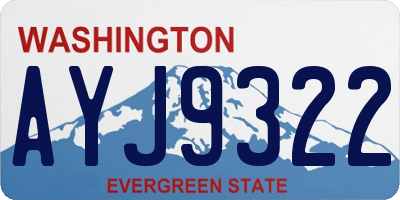 WA license plate AYJ9322
