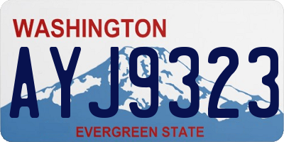 WA license plate AYJ9323
