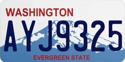 WA license plate AYJ9325