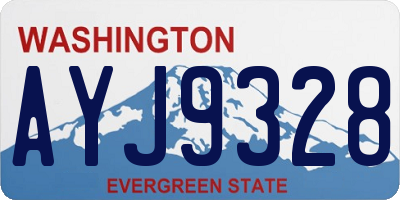 WA license plate AYJ9328