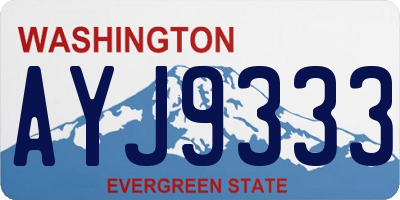 WA license plate AYJ9333