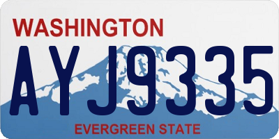 WA license plate AYJ9335